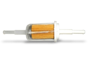 Picture of Plastic in-line fuel filter.