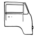 Picture of Type 2 Cab door seal kit Right. Fixed 1/4 light seal. Budget door seal