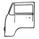 Picture of Type 2 Cab door seal kit Left. Fixed 1/4 light seals. Budget door seal