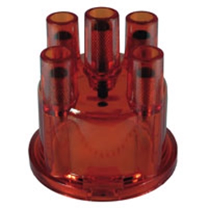 Picture of Aftermarket distributor cap in transparent red. 1968>