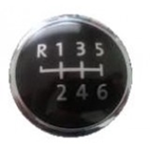 Picture of 6 Speed Gear Knob Badge VW T5 (Black/Chrome)