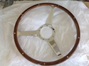 Picture of Steering wheel 16" no cut outs Polished Aluminium/Woodrim light