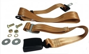 Picture of Lap Belt 2 Point Static with Modern Buckle and Tan Webbing